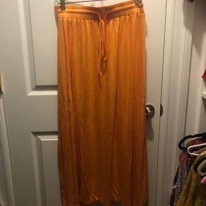 Orange maxi skirt